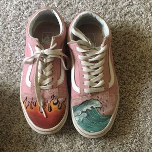 pink hand painted vans